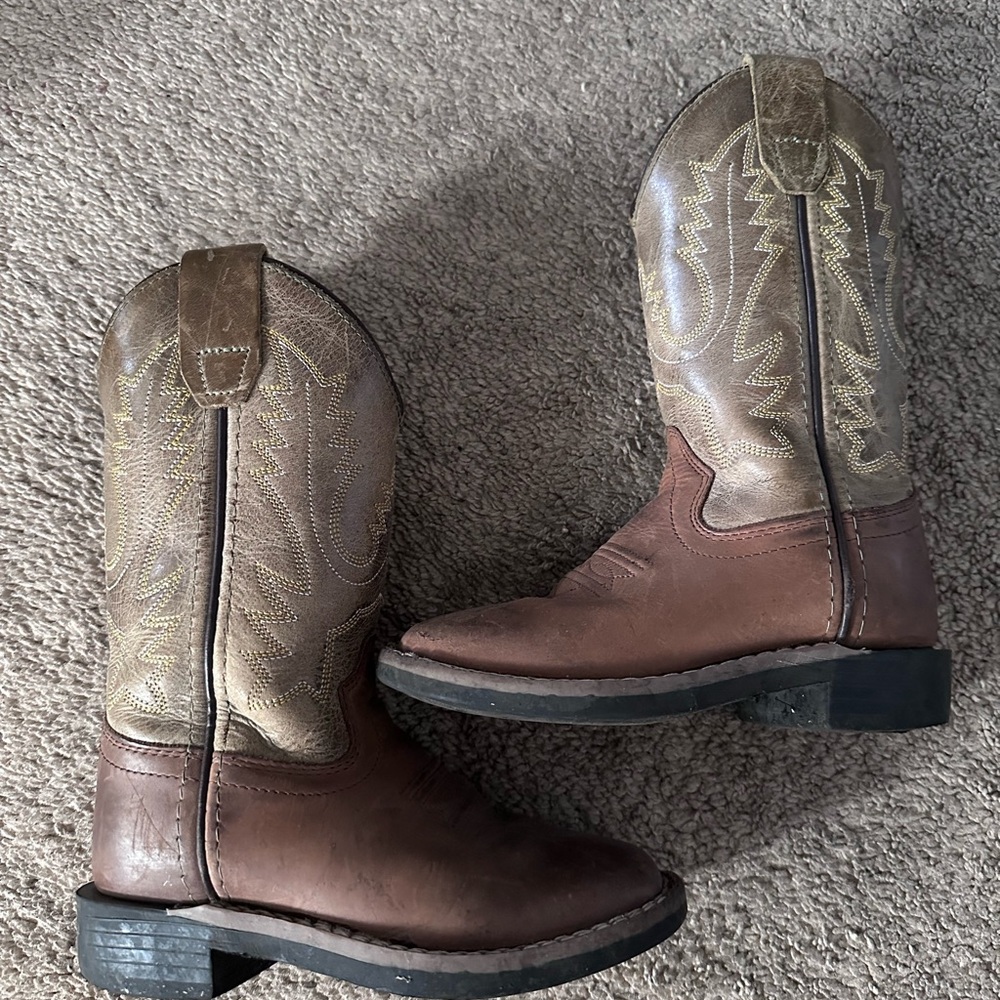 Brown and Tan Cowboy Boots